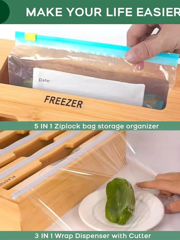 Ziplock Bag Organizer Bamboo, 9 in 1-Product-2-Pic-3